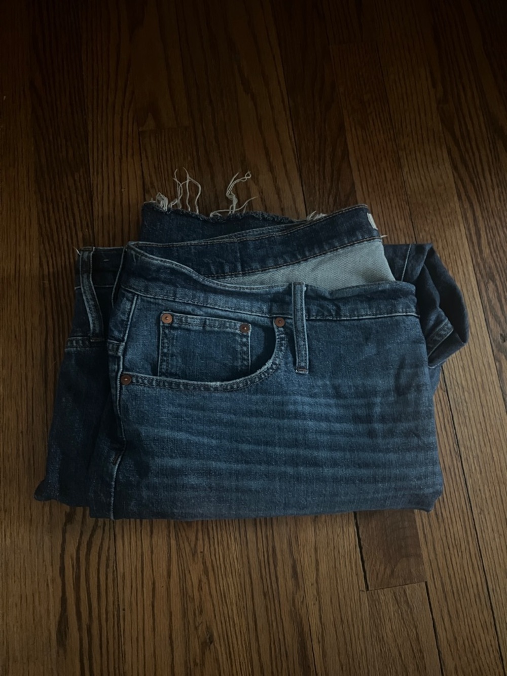 Madewell Indigo Bootcut Jeans with Subtle Fading